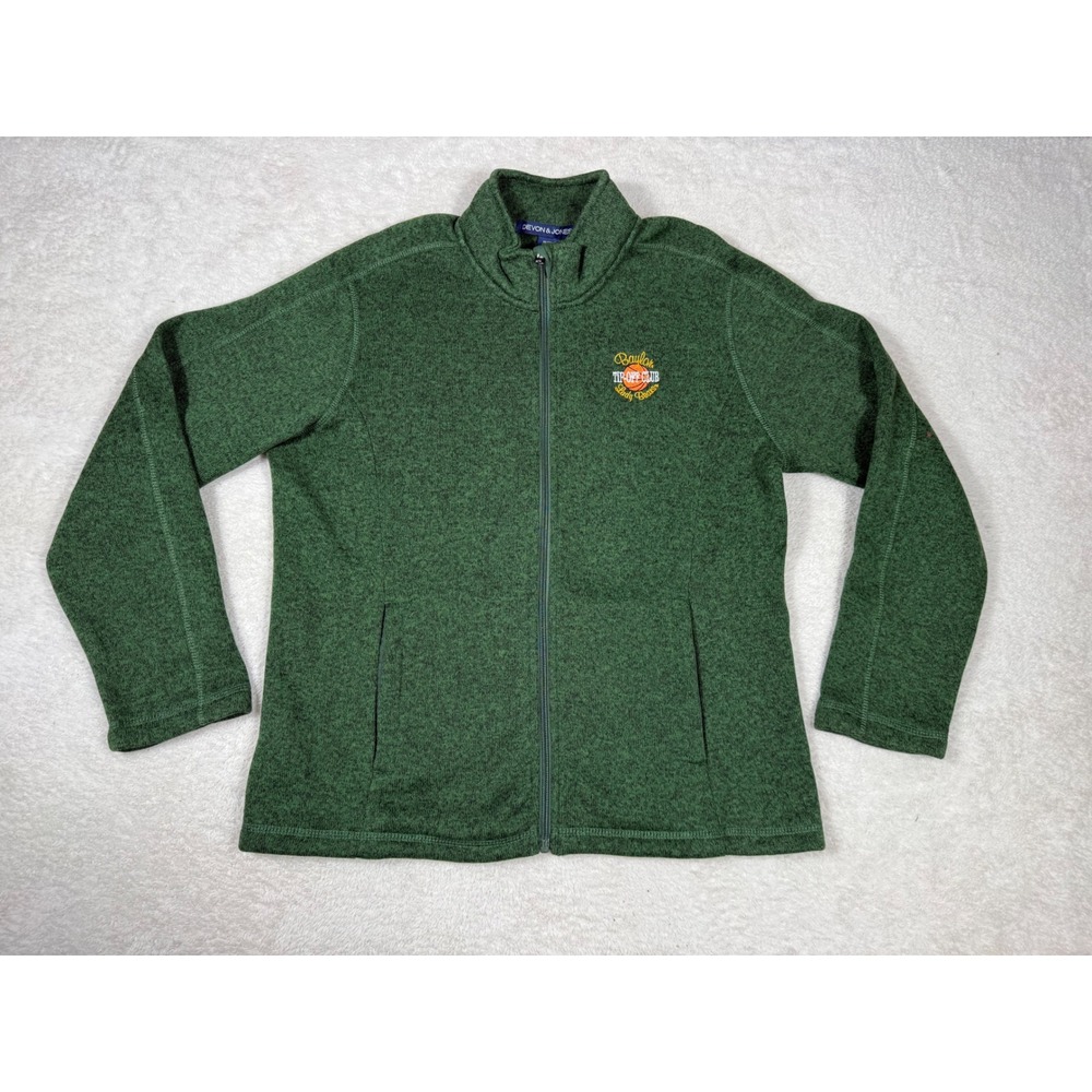 Devon & Jones Sweater Fleece Jacket Womens Large‎ Green Baylor Lady Bears DG793W